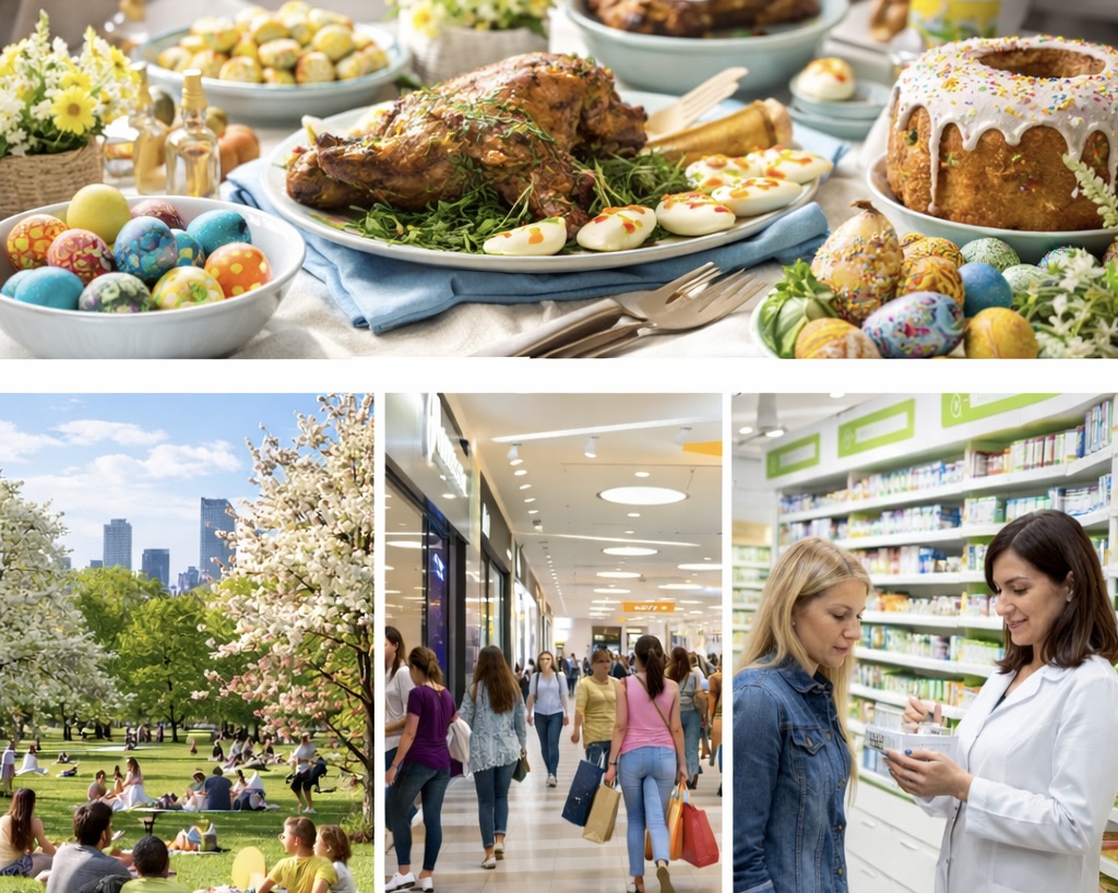 Unde mergem după masa de Paște? Programul parcurilor, mall-urilor și farmaciilor din România astăzi, 12 aprilie