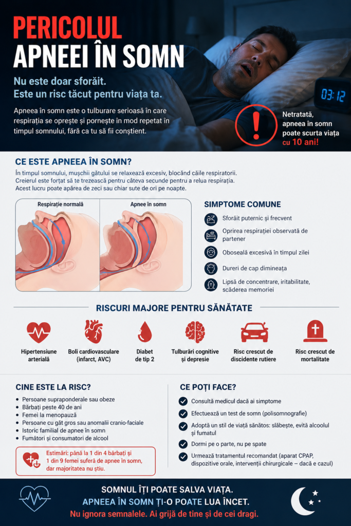 Sforăi Noaptea și Ești Obosit Ziua? Ar Putea Fi Apneea — Boala Tăcută care Ucide în Somn