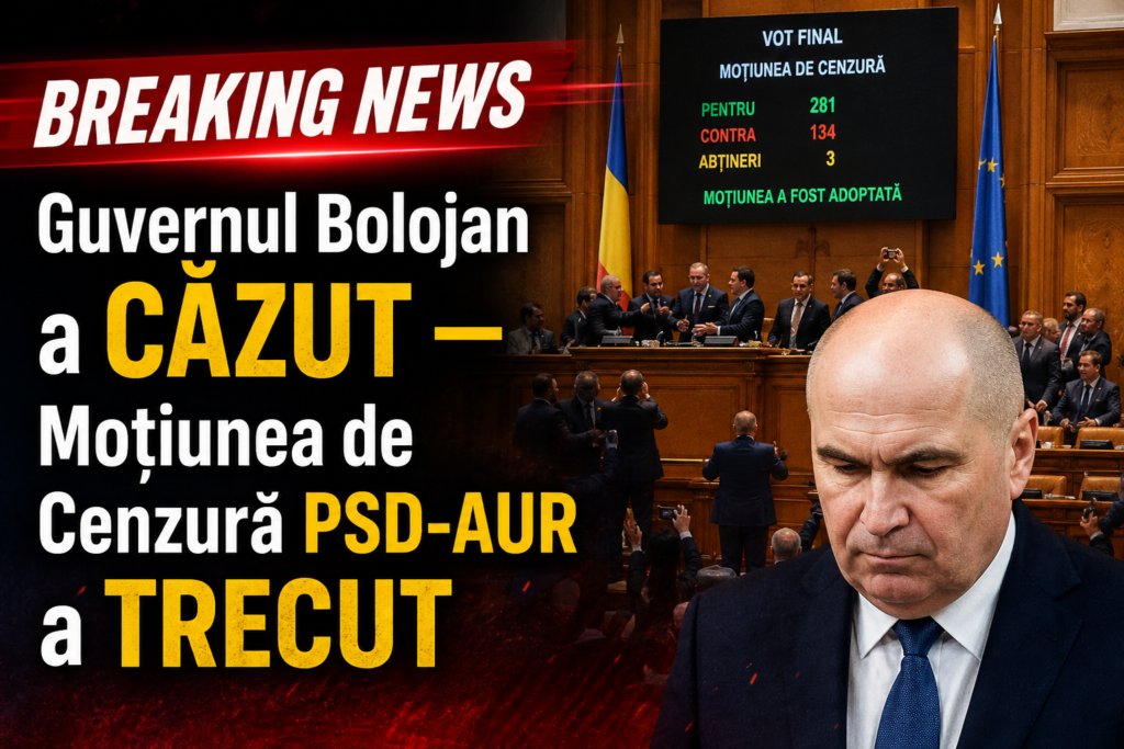 🔴 BREAKING NEWS | Guvernul Bolojan a Căzut — Moțiunea de Cenzură PSD-AUR a Trecut