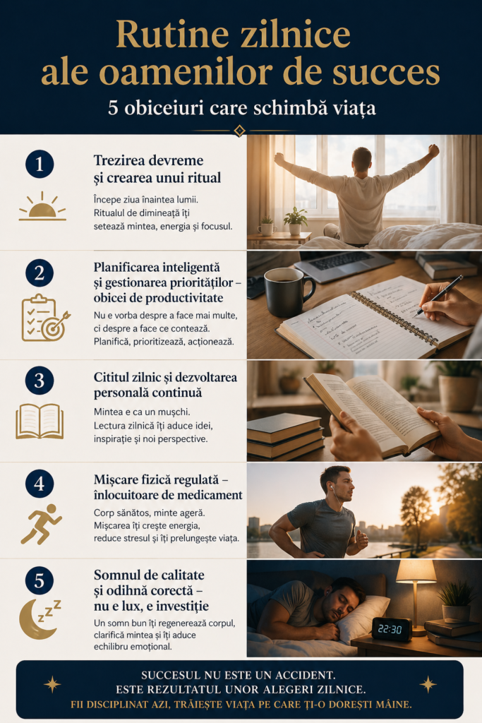 Rutine zilnice ale oamenilor de succes: 5 obiceiuri care îți schimbă viaţa